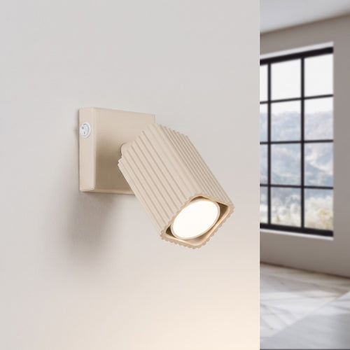 Sollux Lighting Wandlamp RAYO beige met schakelaar - 8x16x16cm