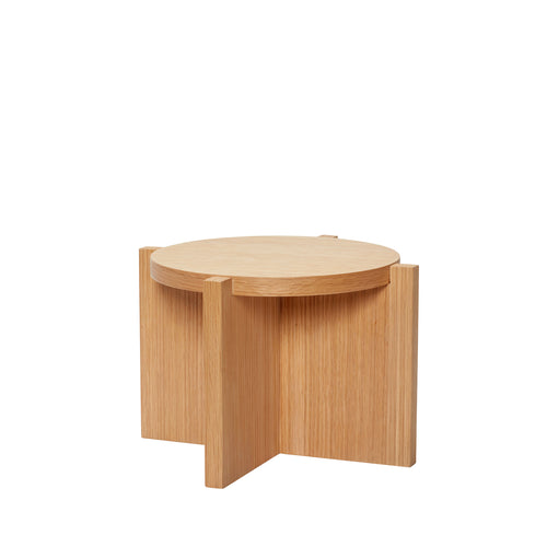 Hübsch plantenstandaard Nomad - mdf/okerfineer/eikenhout - ø30xh20cm