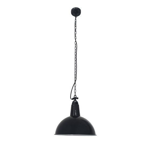 Faro Lou - 1 Light Dome Ceiling Hanglamp Zwart, E27