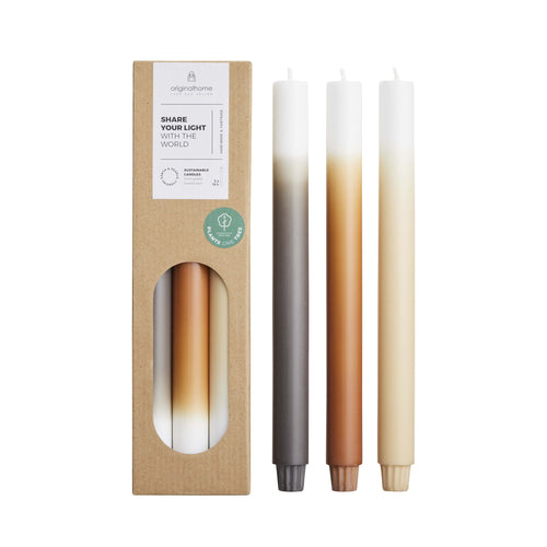Originalhome dinerkaarsen verloop Pine Apple - 30 cm - set van 3