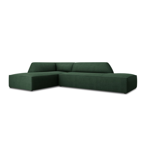 Cosmopolitan Design - Modulaire hoekbank links Siena 4-zits, structurele stof groente - 180x273x69cm
