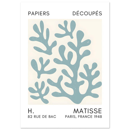 Artfulprints  Matisse – Coral shadows turquoise   poster A4 21x29.7 cm - vtwonen shop