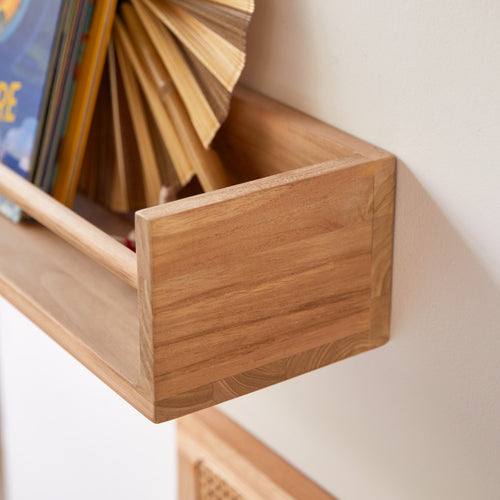 Tikamoon Wandplank voor kinderkamer van massief teakhout 60 cm - Naturel