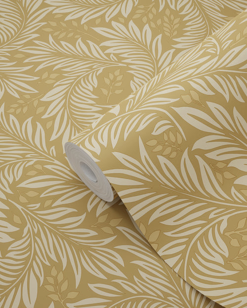 ESTAhome behang bladeren okergeel - 50 x 900 cm - 131145 - vtwonen shop