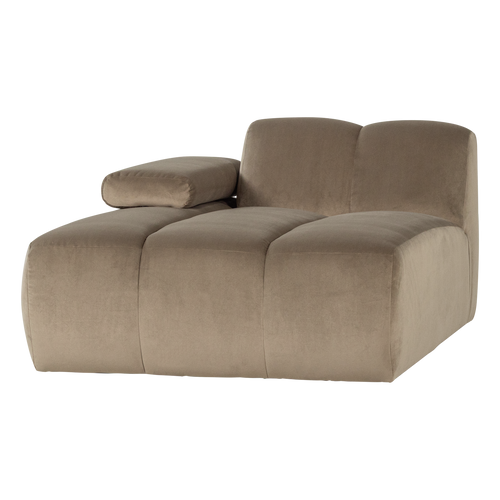 WOOOD chaise longue bank links Mojo - Velvet - Khaki - 74x124x162
