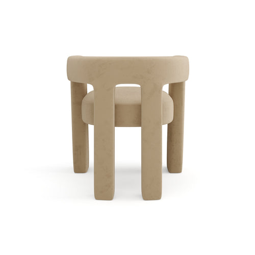 Sia Home - SET VAN 2 FAUTEUILS ALYA - Zacht fluweel - Beige - 66cm