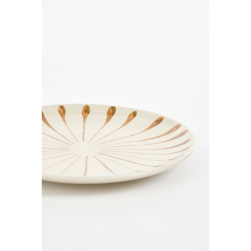 Mica Decorations Elsie Ontbijtbord - 1 Bord Willekeurig - Kleur/Variant Niet Kiesbaar - H2 x Ø20 cm - Steengoed - Bruin
