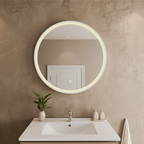 LOMAZOO badkamerspiegel Oslo - met LED verlichting & spiegelverwarming - rond - 80 cm
