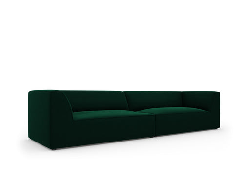 Micadoni Bank Ruby 4-zits, flueel, flessengroen - 93x302x69cm