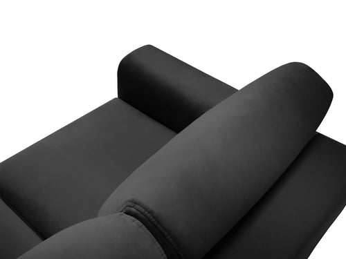 Cosmopolitan Design Omkeerbare converteerbare hoekbank met opbergdoos Kyoto 4-zits, flueel donkergrijs - 145x241x88cm