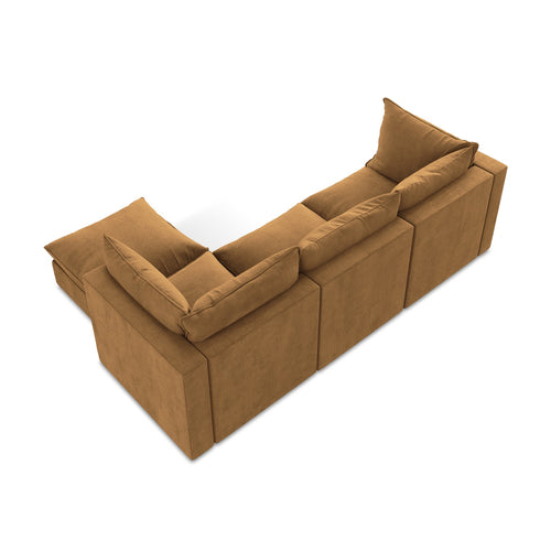 LaMiaSofa hoekbank rechts Ravenna - textuurstof - terracotta - 255x165x77