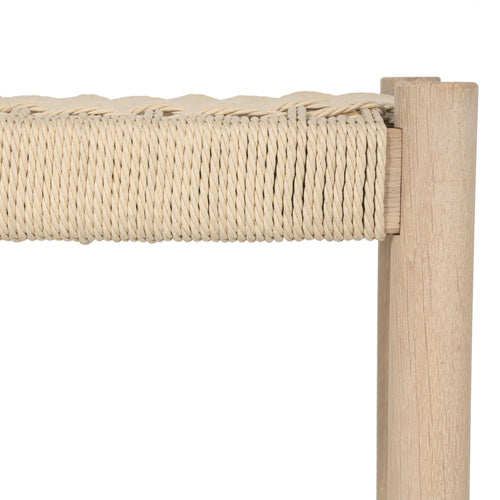 Furnhouse bankje Shine - Witte olie - Papiergaren - 36x90x45