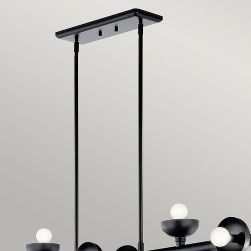 Bar Pendelleuchte Deckenleuchte Modern Satin Schwarz 10x E14
