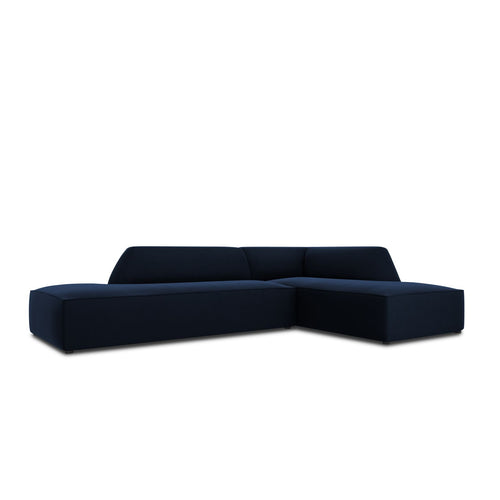 Cosmopolitan Design - Modulaire hoekbank rechts Siena 4-zits, flueel koningsblauw - 180x273x69cm