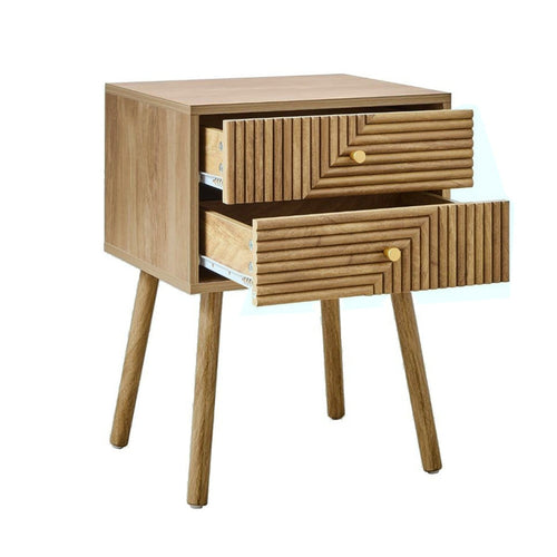Calicosy - EDEN Nachtkastje 2 lades - Licht hout - 60x45x39 cm