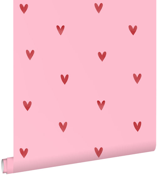ESTAhome behang hartjes roze en rood - 50 x 900 cm - 131631 - vtwonen shop