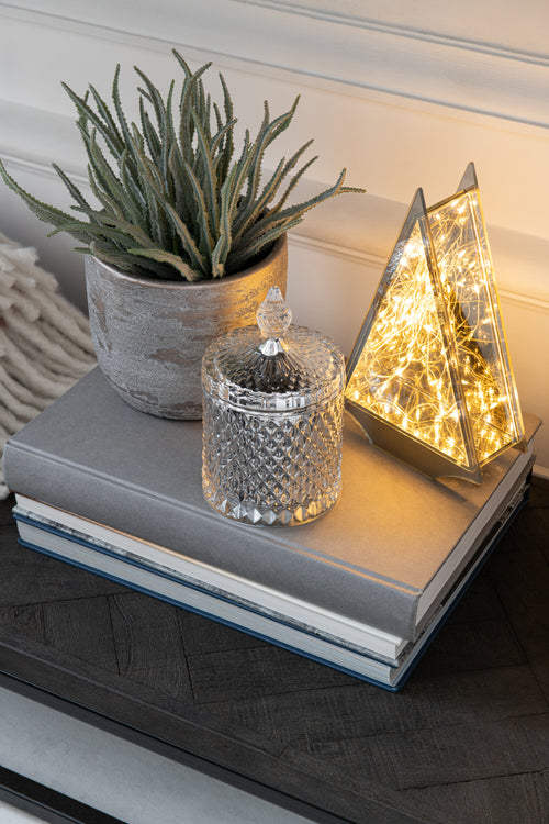 J-Line decoratie kerstboom Driehoek - glas - goud - large - LED lichtjes - vtwonen shop