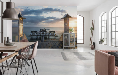 Sanders & Sanders fotobehang landschap met water blauw en grijs - 450 x 280 cm - 612641