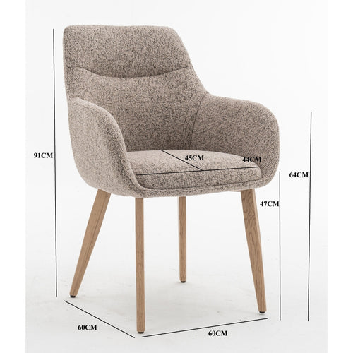 DÉJA Living Eetkamerstoel Noé - Taupe/Naturel - Zithoogte 47cm - Set van 2 - vtwonen shop