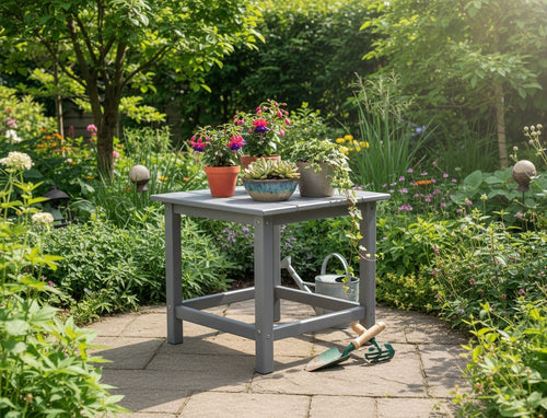 MaximaVida kunststof bijzettafel Montreal grijs - luxe uitvoering - vtwonen shop