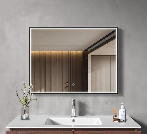 LOMAZOO badkamerspiegel Bordeaux - met LED verlichting & anti condens - rechthoekig - 80 x 60 cm
