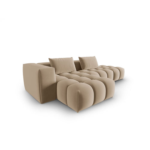Cosmopolitan Design - Modulaire hoekbank links Verona 4-zits, flueel zand - 145x265x70cm