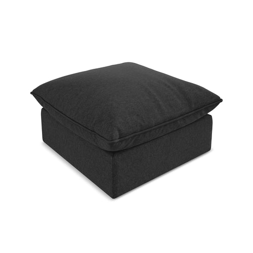 LaMiaSofa Poef Ravenna - velours - zwart - 75x75x45