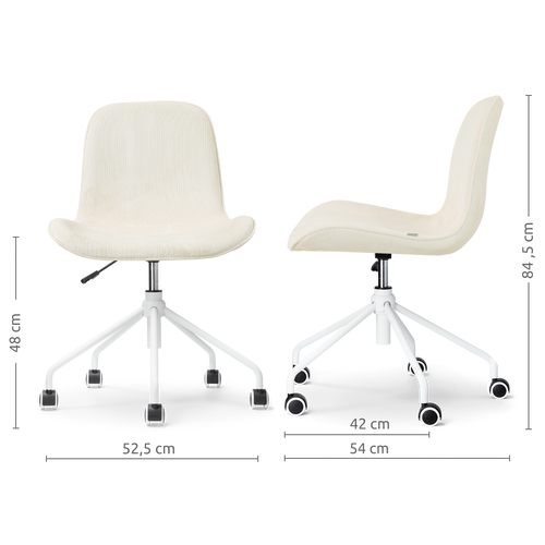 Nolon Nout-Fé bureaustoel rib beige - wit onderstel