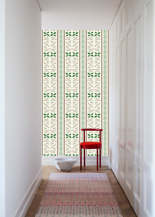 Catchii Behang Floral Vintage rood