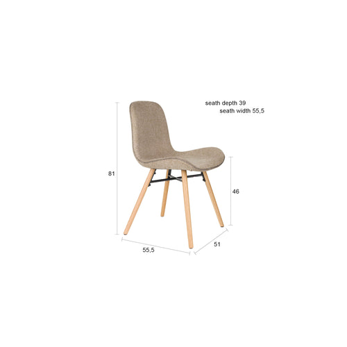 Housecraft Living Lester Eetkamerstoelen Houten poten Bruin - Set van 2 - vtwonen shop