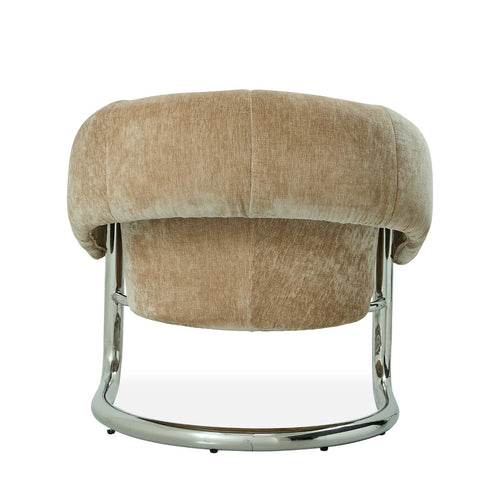 DÉJA Living Eetkamerstoel Leka - Beige/Chrome Stof - Set van 2