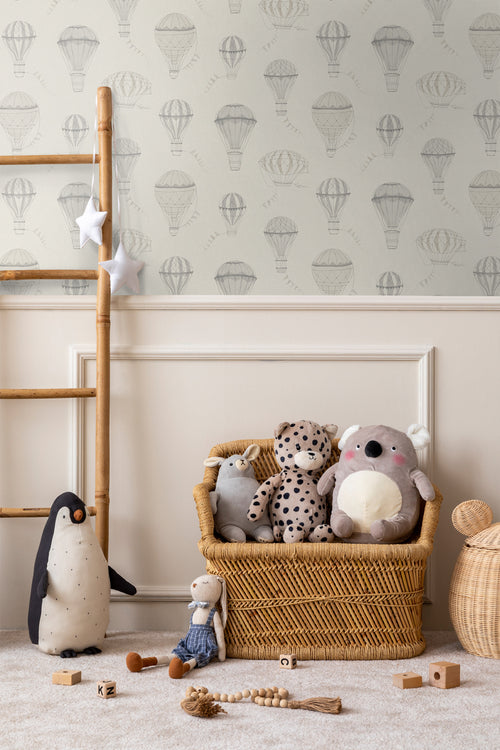 Borastapeter behang luchtballonnen beige - 53 cm x 10.05 m - 660625 - vtwonen shop