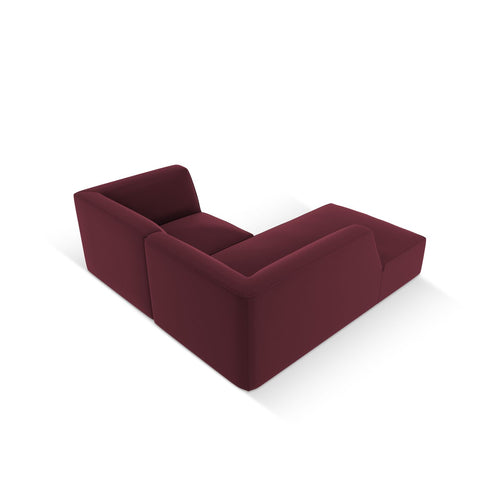 Cosmopolitan Design - Modulaire hoekbank links Siena 3-zits, imitatieleer bordeaux - 180x186x69cm