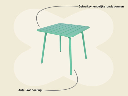 MaximaVida metalen vierkante tuintafel Max  80 x 80 cm cactus