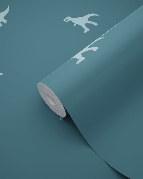 ESTAhome behang dinosaurussen blauw - 50 x 900 cm - 131801