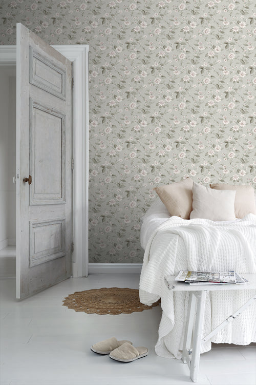 Borastapeter behang bloemen groen - 53 cm x 10.05 m - 660231 - vtwonen shop