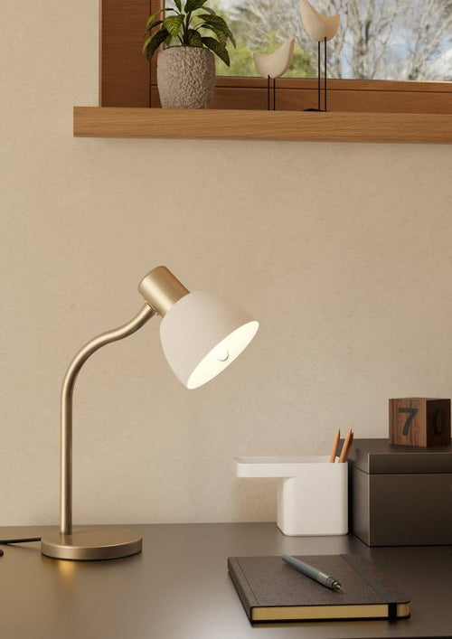 EGLO tafellamp Macere - bureaulamp - e14 - 34 cm - wit