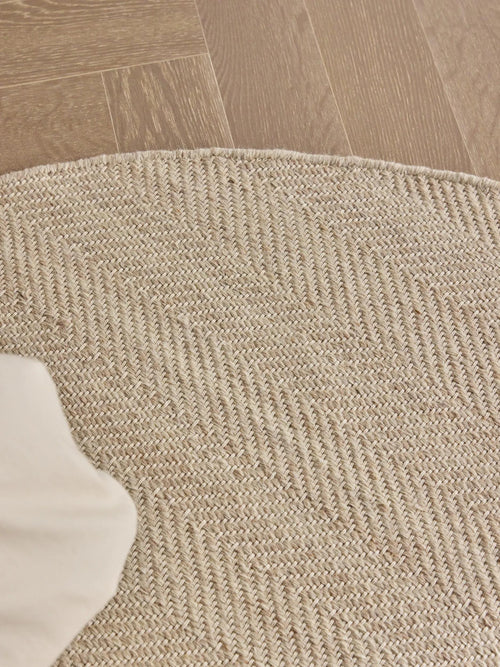 benuta wollen vloerkleed Lars - beige - ø 200 cm