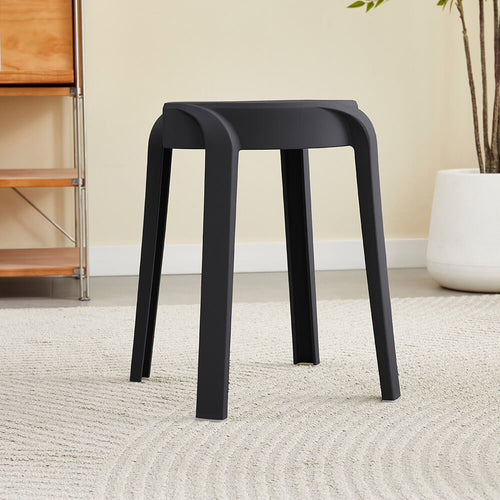 Home Deluxe | Kruk NIVO - Zwart, set van 8 | Stapelbaar