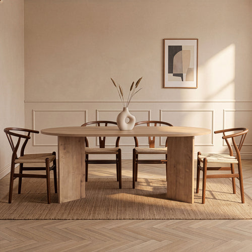Calicosy - Eettafel met afgeronde randen SABLE - 89,5x180x75 cm