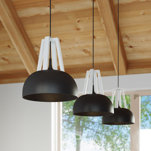 Sollux Lighting Hanglamp CASCO zwart/wit - 30x30x85cm