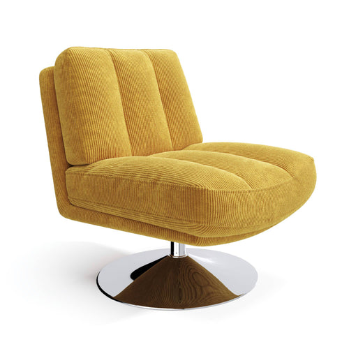 Sia Home - Fauteuil TIMELESS - Corduroy - Geel - 60.12cm