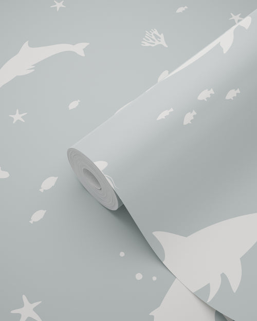 ESTAhome behang onderwaterwereld vergrijsd blauw - 50 x 900 cm - 131472 - vtwonen shop