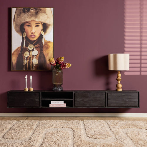 Starfurn Tv-meubel Ambiance - Zwevend - Zwart Hout - 240x35x30cm