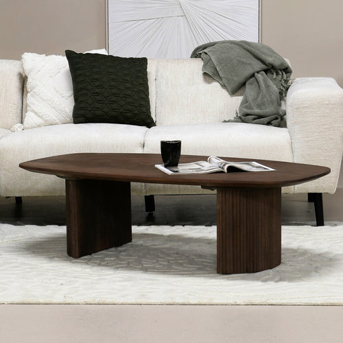 Giga Meubel Salontafel Feline - Deens Ovaal Donkerbruin  - 100cm