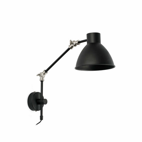 Faro Celia - Verstelbare 1 Licht Binnen Wandlamp Zwart, E14
