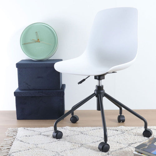Nolon Nout-Pip Bureaustoel Wit - Kunststof - Zwart Onderstel - vtwonen shop