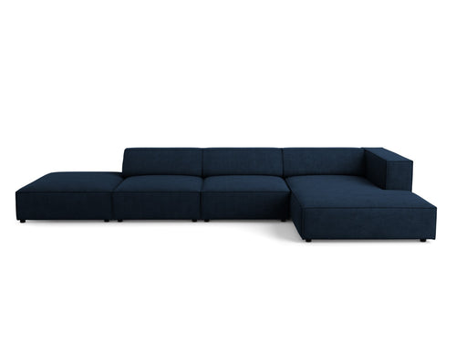 Cosmopolitan Design rechter hoekbank Arendal 5-zits, chenille met ribbeleffect, koningsblauw - 166x341x70cm