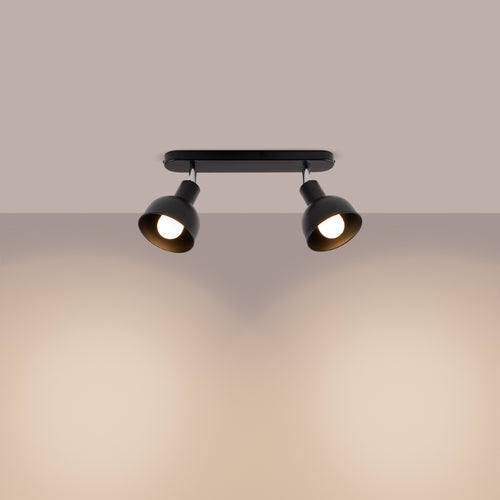 Sollux Lighting Plafondlamp ELBA 2 zwart - 47x24x18,5cm