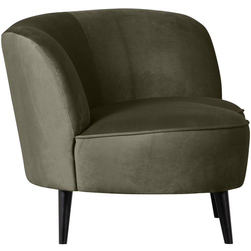 WOOOD lounge fauteuil rechts Sara - Velvet - Warm groen - 71x112x81 - vtwonen shop